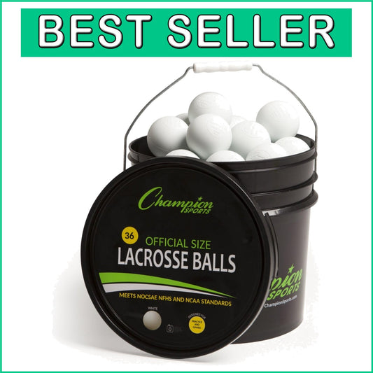 36 Count Regulation Lacrosse Balls in Bucket - NCAA Certified White Training Set