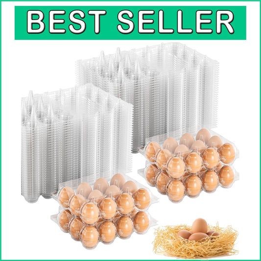 Bulk 100 Clear Plastic Egg Containers - Eco-Friendly & Reusable Storage Solution
