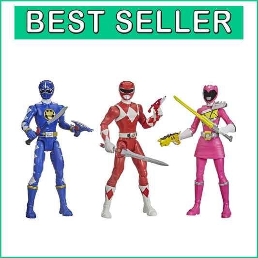 Epic Power Rangers 3-Pack: Mighty Morphin Red, Dino Thunder Blue & Pink Rangers