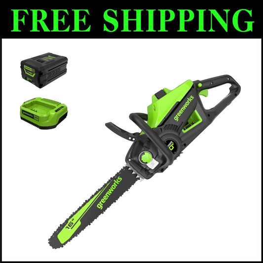 60V Brushless Cordless Chainsaw with 2.5Ah Battery - Effortless Yard Care