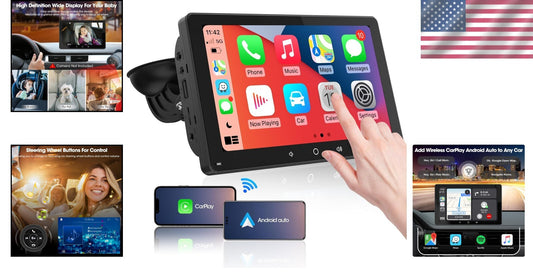 Portable 7-Inch Car Stereo with Bluetooth, Steering Wheel Control & GPS