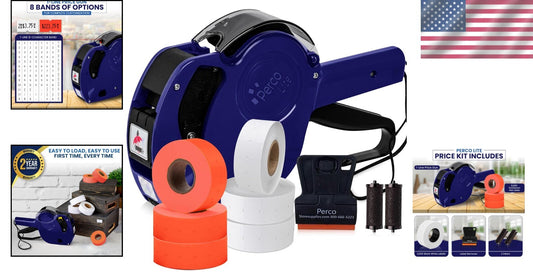 Lite Price Gun Kit: Includes Fluorescent Red Rolls & Easy-Load Labels (6000 pcs)