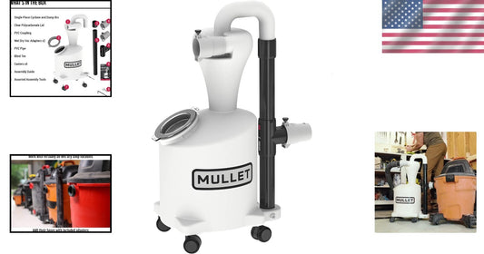 Efficient 5 Gallon Dust Collector - Keeps Filters Clean with High Suction Power