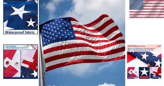 5x8 Heavy-Duty Nylon American Flag with Embroidered Stars - Proudly Fly High