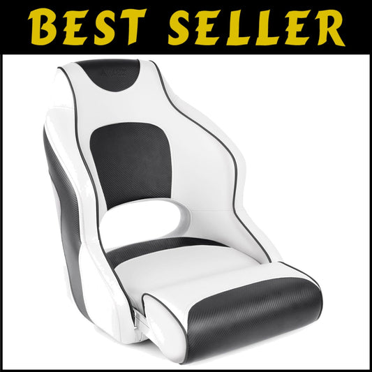 Premium Marine Grade Vinyl Boat Seat - Two-Tone Design with Easy Installation