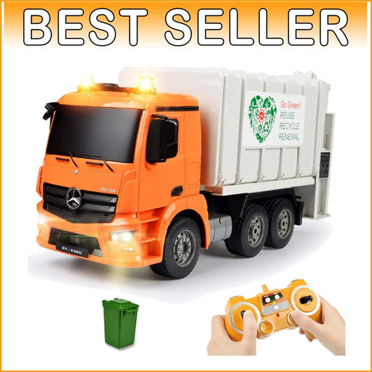 Benz Licensed Remote Control Garbage Truck Toy with Lights & Sounds - 1/20 Scale