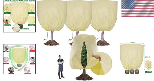 120x100 Inch Reusable Frost Protection Cloth for Winter Plant Care - 4 Pack