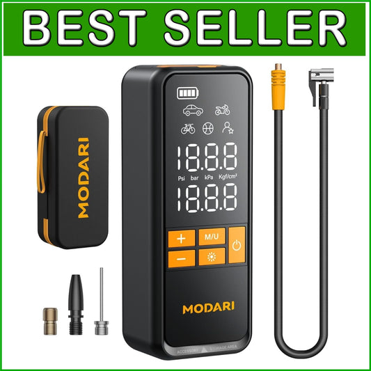 Cordless Tire Inflator with LED Light - 160 PSI Magnetic Storage & Auto Shut-Off