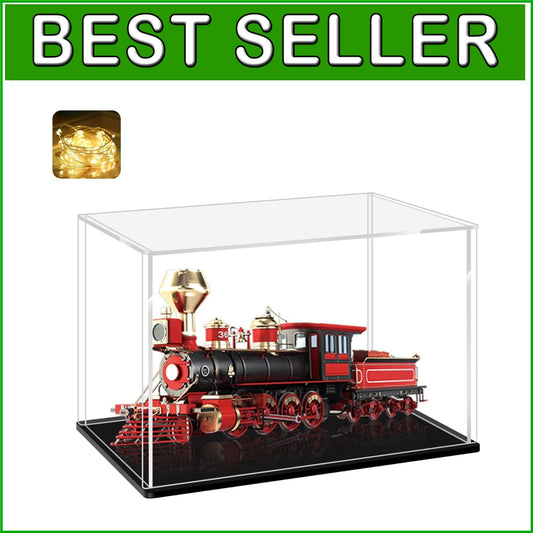 Elegant Clear Acrylic Display Case with Black Base - Protect Your Collectibles