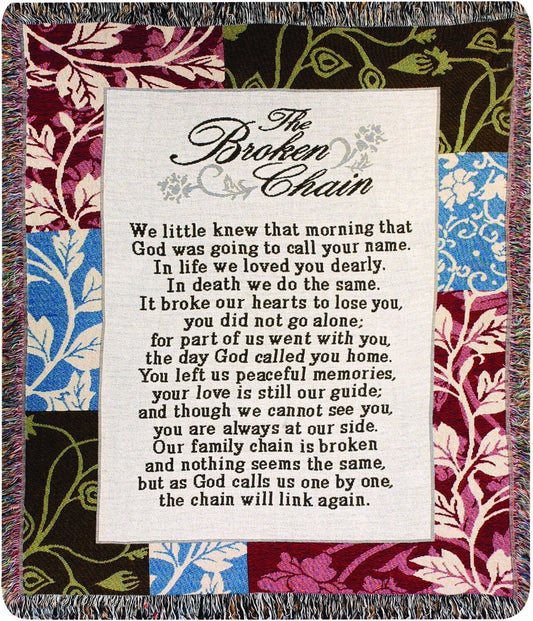 50x60-Inch Floral Tapestry Throw with Christian Poem - Comforting Memorial Gift