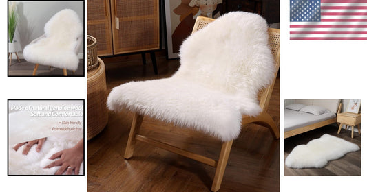 Premium Australian Genuine Sheepskin Area Rug – Luxurious 2ft x 3ft Fluffy Decor
