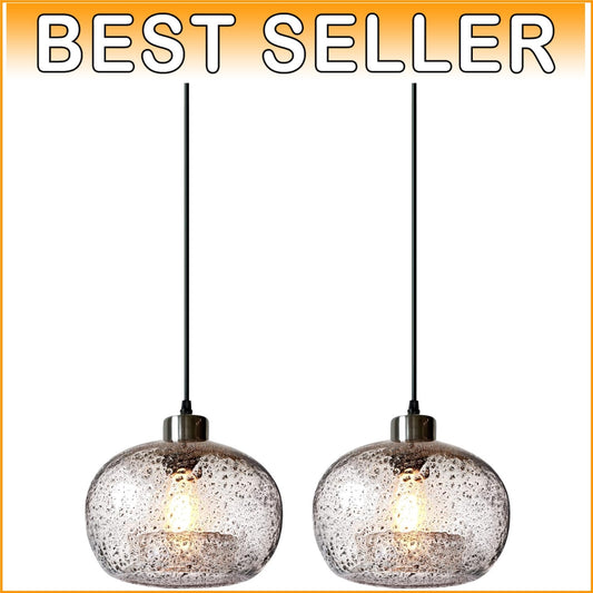 Adjustable Pendant Lights with Marble Clear Finish - Ideal for Kitchen & Dining
