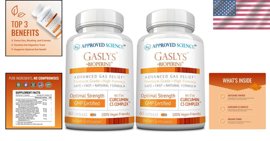 Digestive Harmony: Vegan Capsules for Gas Relief - 120 Count - Stress Support