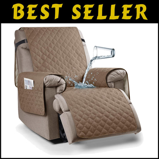 Elegant 100% Waterproof Recliner Chair Cover - Perfect for Families & Pets, 23"
