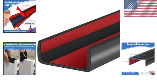 Flexible 20ft U-Shaped Rubber Edge Protector - Easy Install & Durable Design