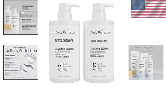 Gentle Detox Hair Care: Salt-Free & Sulfate-Free Shampoo with Biotin and Keratin
