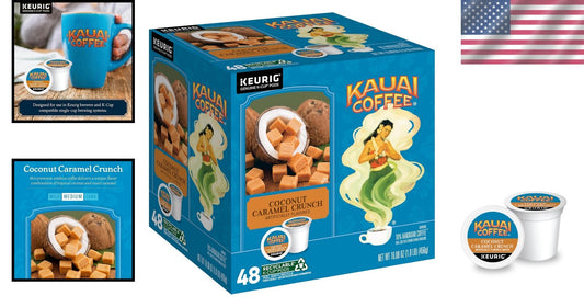 48 Count Coconut Caramel Crunch K-Cup Pods - Premium Hawaiian Coffee Experience