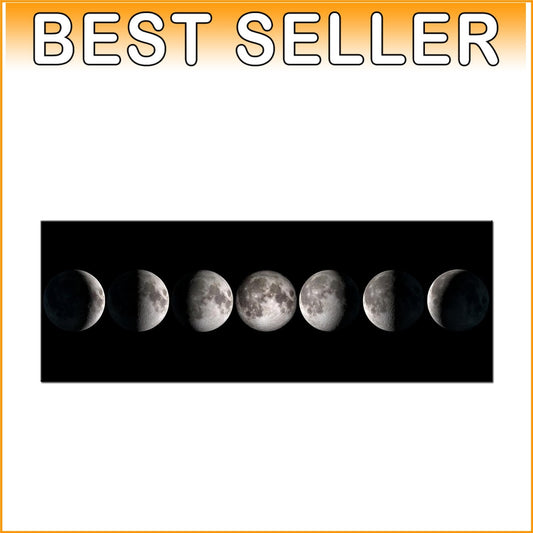 Sophisticated 20"x55" Moon Phases Canvas Artwork - Waterproof & Fade-Resistant