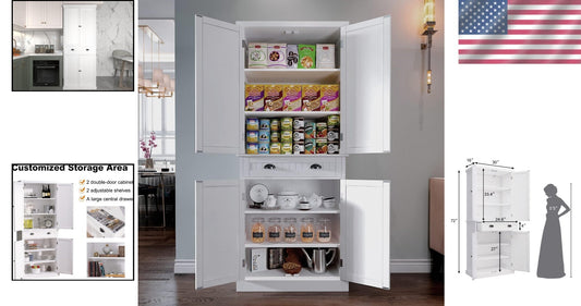 Elegant Freestanding Storage Cabinet with Drawer - Perfect for Kitchen or Bath
