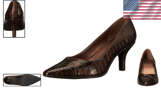 Chic Women's Bronze Pump with Lightweight Design - Comfort Fit, Size 8 X-Wide