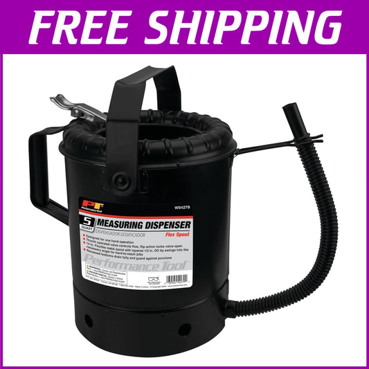 Durable 5-Quart Oil Dispenser with Flexible Spout and Spill-Prevention Design