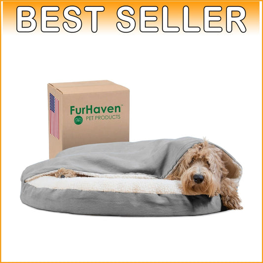 Burrowing Cave Style 35" Orthopedic Dog Bed - Perfect for Dogs up to 50 lbs