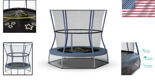 Trampoline for Kids, 60-Inch with Enclosure and Sound Box - A Space Adventure