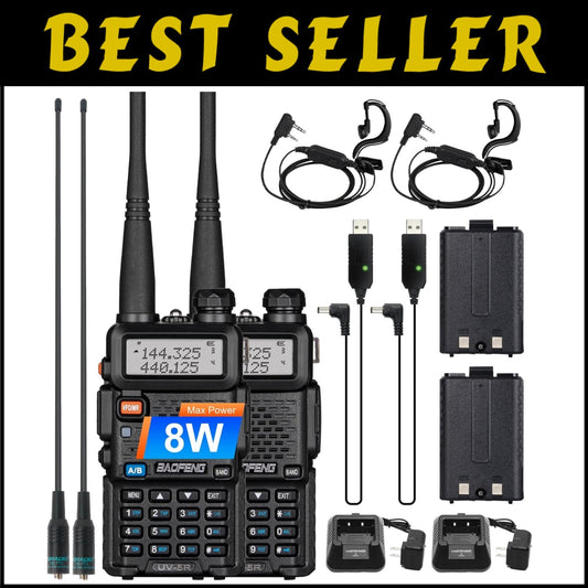 Beginner-Friendly UV-5R Ham Radio 2 Pack - USB Charging and Flashlight Included