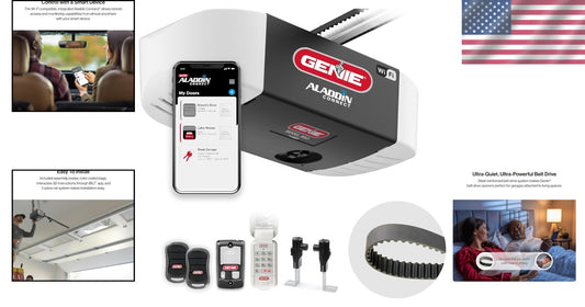 Smart Garage Door Opener with Safety Sensors & Voice Control - Easy Installation