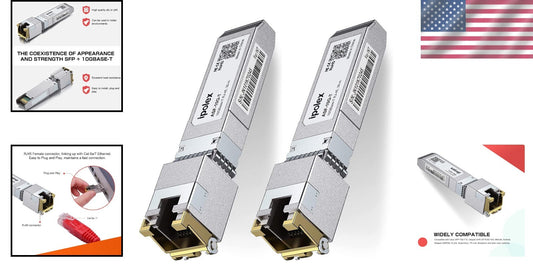 10G SFP+ Copper Module - Supports 30m, Low Power, Tested Performance (2-Pack)