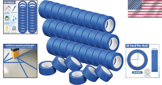 Multi-Surface 36 Roll Blue Painters Tape - 2-Inch Wide, Long Lasting & Reliable