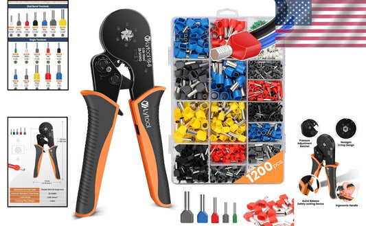 Precision Wire Ferrule Crimping Tool Kit - 1200 PCS Ferrule Connectors Included