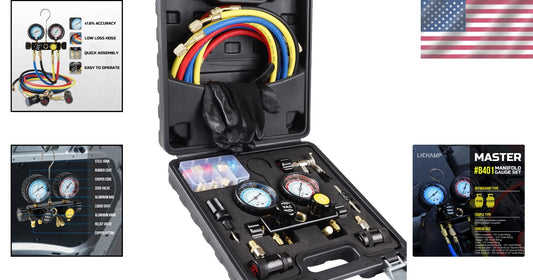 User-Friendly 4 Valve AC Gauge Set for R1234YF/R134A - Efficient Diagnostics