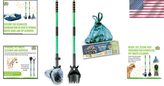 Compact Ergonomic Pooper Scooper and Rake Combo for Efficient Dog Waste Cleanup