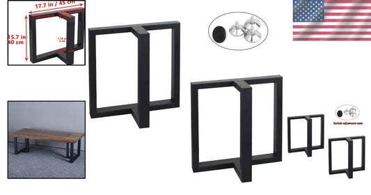 Industrial Rustic T-Shape Table Legs - 15.7'H x 17.7'W for Custom Furniture