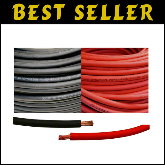 40 Ft Premium 2 Gauge Copper Welding Power Cable – Black Red Insulated Wire