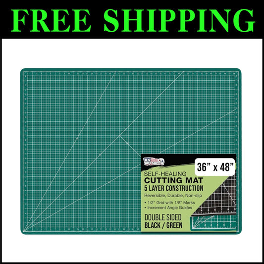 36" x 48" Professional Self-Healing Cutting Mat - Green/Black Non-Slip Design