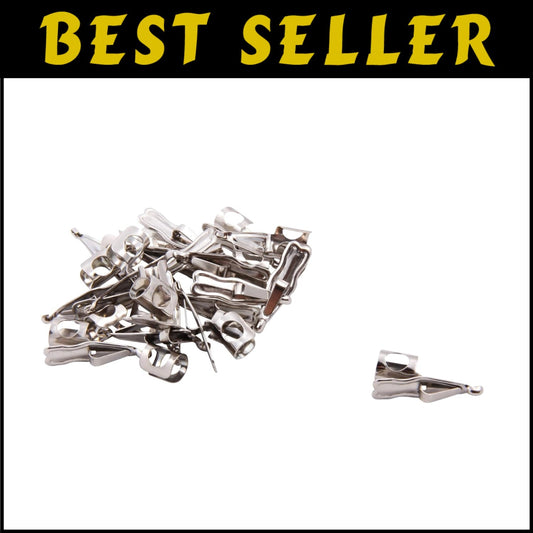 100 Chrome Pencil Clips in Stylish Tub - Perfect for Students and Professionals