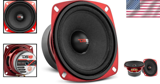 Classic Red Steel 4-Inch Loudspeaker - 90dB Sensitivity for Superior Audio