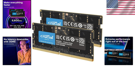 32GB Dual-Channel Laptop RAM DDR5 4800MHz - Supports Intel & AMD Processors