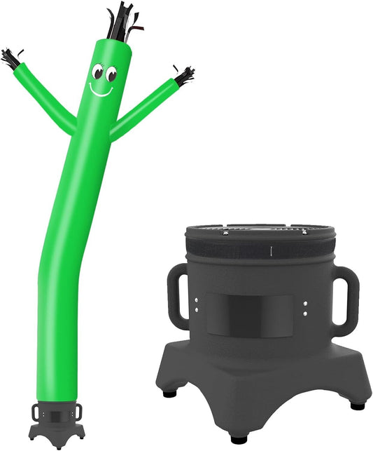 10ft Green Inflatable Waving Dancer Tube Man with Blower - Perfect Holiday Sign