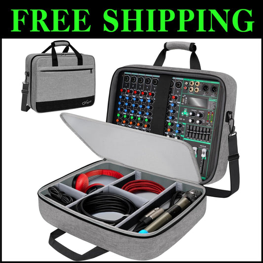 Protective DJ Mixer Bag with 10mm Padding - Spacious Audio Gear Organizer