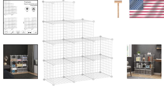 Elegant 9-Cube Wire Storage Organizer - Modern, Sturdy & Versatile Solution