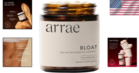 Bloat Relief Digestive Capsules with Bromelain - Support Gut Health, 60 Count