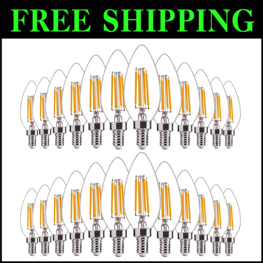 Energy Efficient 24-Pack B11 Dimmable LED Candelabra Bulbs - 2700K Soft White