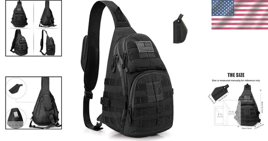 Large Capacity EDC Crossbody Backpack with Concealed Pocket and Adjustable Strap