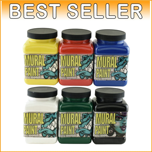 6 Pints of Lightfast Acrylic Mural Paint - Primary Colors for Creative Projects