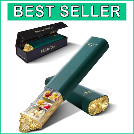 Elegant Weekly Pill Organizer: Crush-Proof Travel Case for Vitamins & Medicines