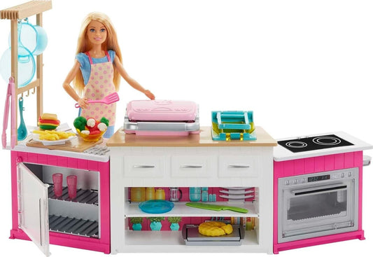 Barbie Chef Kitchen Playset - Lights, Sounds, and 5 Colors of Dough for Ages 4+