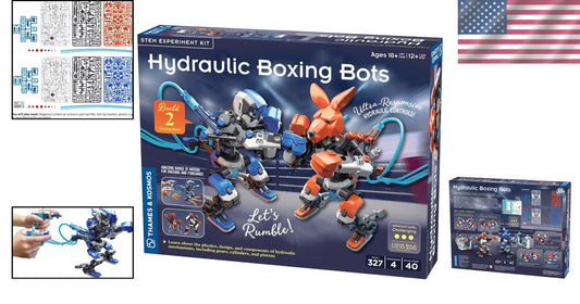 Dual Hydraulic Boxing Robots Build Kit - Score Points in This Fun STEM Challenge